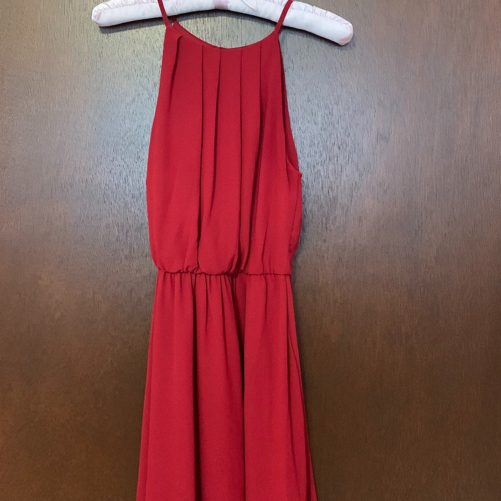 "Lush" Size XS Red High Neck Tank Dress